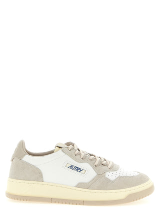 Gray Cowhide Low Top Sneakers