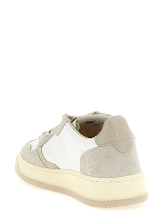 Gray Cowhide Low Top Sneakers