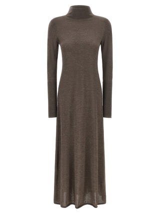 Beige Wool Long Dress