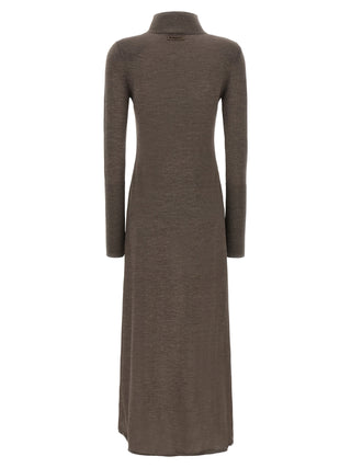Beige Wool Long Dress
