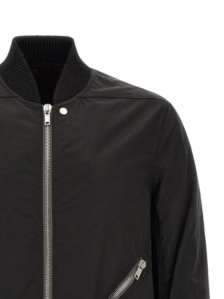 Black Nylon Bomber