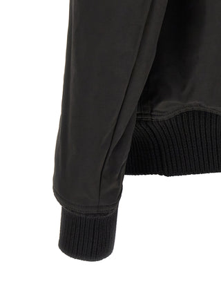 Black Nylon Bomber
