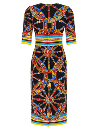 Multicolor Silk Midi Dress