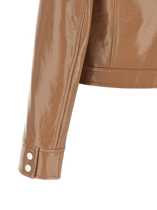 Brown Cotton Full-Length Jacket