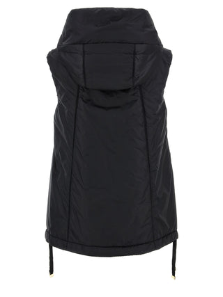Black Polyester Sleeveless Jacket