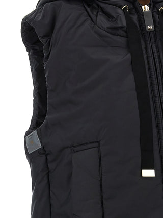 Black Polyester Sleeveless Jacket