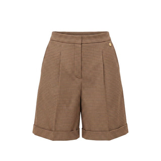 Brown Viscose Women Shorts