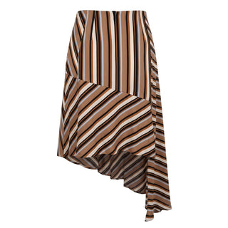 Brown Viscose Women's Skirt