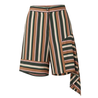 Brown Viscose Women Shorts