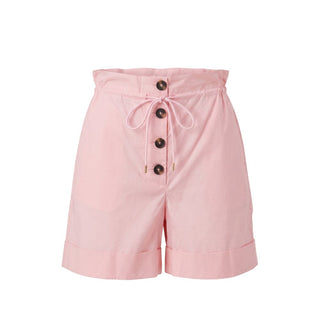 Pink Cotton Women Shorts