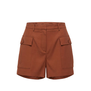 Brown Viscose Women Shorts