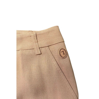 Beige Viscose Women Shorts