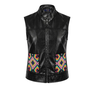 Black Polyester Women Jacket