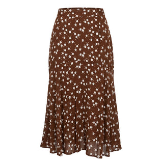 Brown Viscose Women Skirt