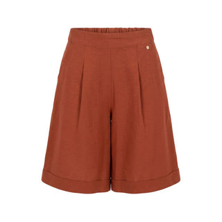 Brown Viscose Women Shorts