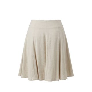 Beige Viscose Women Skirt