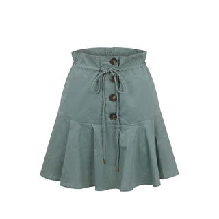 Green Cotton Women Skirt