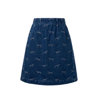 Blue Cotton Women Skirt