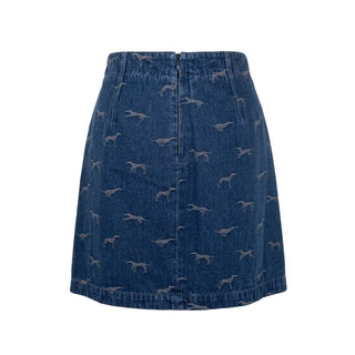 Blue Cotton Women Skirt