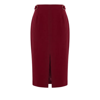 Red Polyester Women Skirt