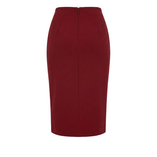 Red Polyester Women Skirt