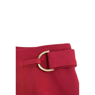 Red Polyester Women Skirt
