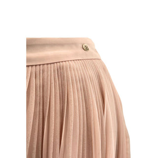 Pink Polyester Women Skirt