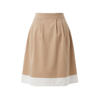 Beige Cotton Women Skirt