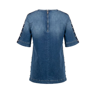 Blue Cotton Women Shirt