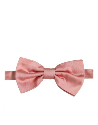 Men Light Pink 100% Silk Adjustable Neck Papillon Bow Tie
