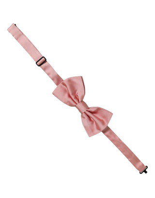 Men Light Pink 100% Silk Adjustable Neck Papillon Bow Tie
