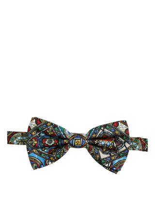 Men Multicolor Sicilian Adjustable Neck Papillon Bow Tie