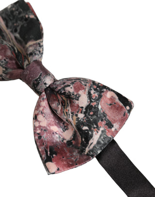 Multicolor Marble Silk Adjustable Neck Papillon Bow Tie