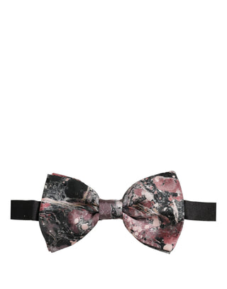 Multicolor Marble Silk Adjustable Neck Papillon Bow Tie