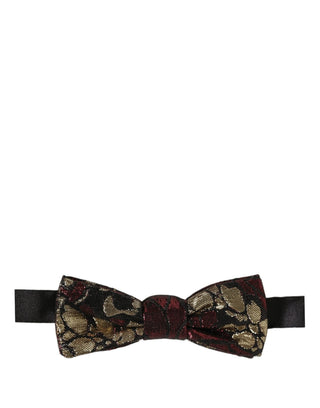 Multicolor Floral Jacquard Adjustable Neck Papillon Bow Tie