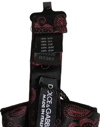 Burgundy Paisley Silk Adjustable Neck Papillon Bow Tie