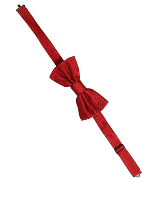 Men Red 100% Silk Adjustable Neck Papillon Bow Tie