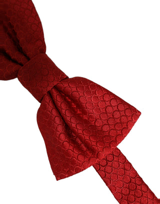 Men Red 100% Silk Adjustable Neck Papillon Bow Tie