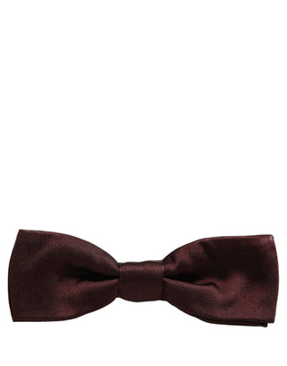 Men Brown 100% Silk Adjustable Neck Papillon Bow Tie