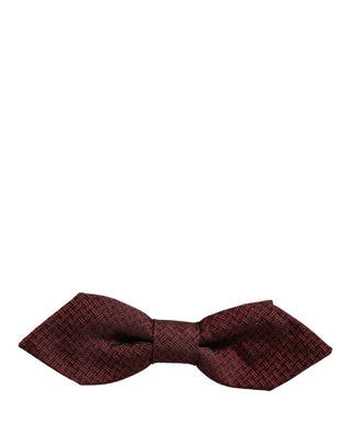 Men Red Silk Fantasy Adjustable Neck Papillon Bow Tie