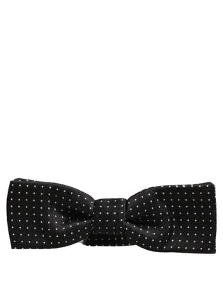 Black White Polka Dot Adjustable Neck Papillon Bow Tie
