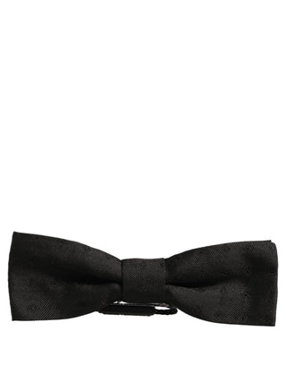 Men Dark Gray 100% Silk Adjustable Neck Papillon Bow Tie