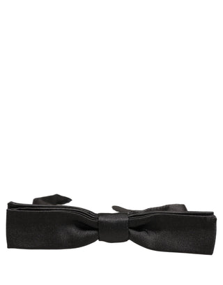Men Dark Gray 100% Silk Adjustable Neck Papillon Bow Tie