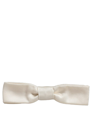 Men White 100% Silk Adjustable Neck Papillon Bow Tie