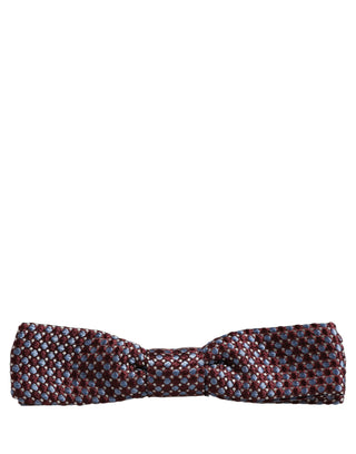 Blue Burgundy Woven Adjustable Neck Papillon Bow Tie