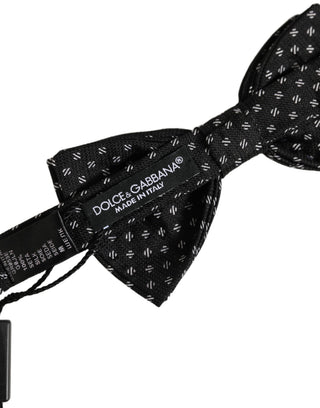 Men Dark Gray Patterned Adjustable Neck Papillon Bow Tie