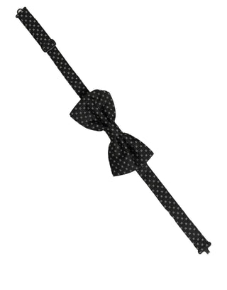 Men Dark Gray Patterned Adjustable Neck Papillon Bow Tie