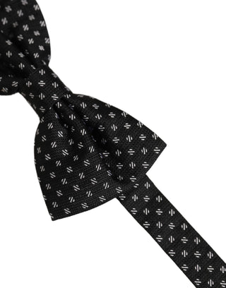 Men Dark Gray Patterned Adjustable Neck Papillon Bow Tie