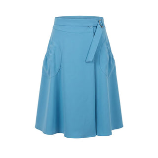 Blue Polyester Women Skirt