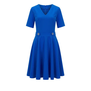 Blue Poliestere Women Dress